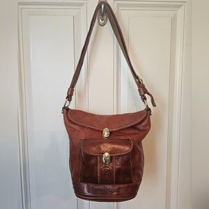 Marino Orlandi•Leather Bucket, Shoulder, CB or Sling Bag. Made In Italy.